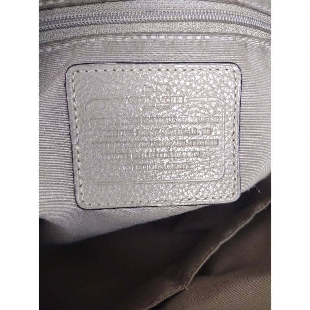 COACH F36672 Bennett Satchel Taupe Tan Pebble Leather Hand Bag Medium